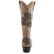 Load image into Gallery viewer, Tan Rose Inlayed Women's Cowgirl Boots (M50032)
