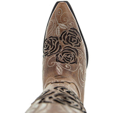 Load image into Gallery viewer, Tan Rose Inlayed Women's Cowgirl Boots (M50032)
