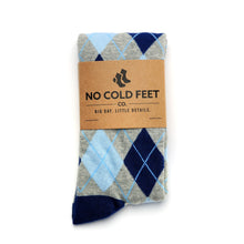 Load image into Gallery viewer, Blue and Grey Argyle Socks

