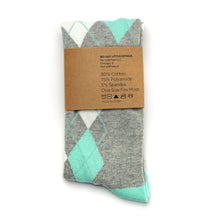 Load image into Gallery viewer, Mint and Grey Argyle Socks
