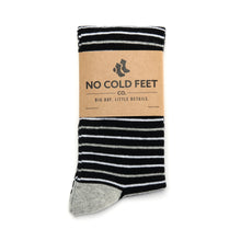 Load image into Gallery viewer, Black, White, and Grey Striped Socks
