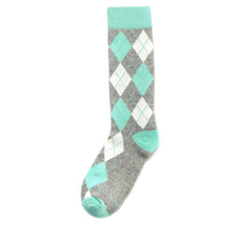 Load image into Gallery viewer, Mint and Grey Argyle Socks

