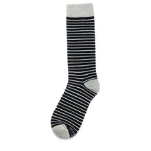 Load image into Gallery viewer, Black, White, and Grey Striped Socks
