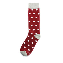 Load image into Gallery viewer, Burgundy with White Polka Dot Socks
