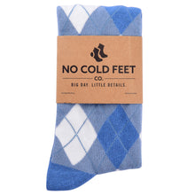 Load image into Gallery viewer, Dusty Blue Argyle Socks
