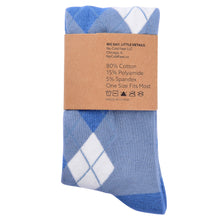 Load image into Gallery viewer, Dusty Blue Argyle Socks

