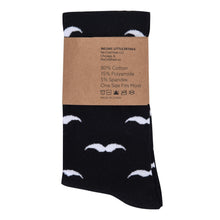 Load image into Gallery viewer, Black with White Mustache Socks

