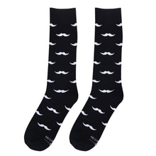 Load image into Gallery viewer, Black with White Mustache Socks
