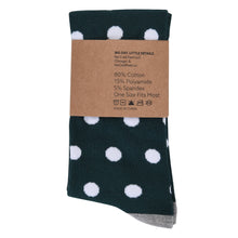 Load image into Gallery viewer, Emerald Green with White Polka Dot Socks
