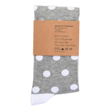 Load image into Gallery viewer, Grey Socks with White Polka Dot Socks
