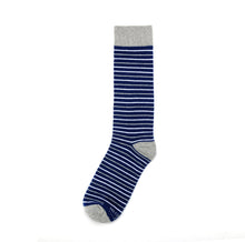 Load image into Gallery viewer, Navy and White Striped Socks
