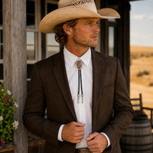 Load image into Gallery viewer, Deadwood Trading Stonekeeper (Tiger Eye)  - Bolo Tie
