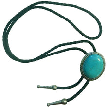 Load image into Gallery viewer, Deadwood Frontier Oval (Turquoise) - Bolo Tie
