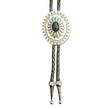 Load image into Gallery viewer, Deadwood Silver Sunburst (Onyx) - Bolo Tie

