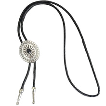 Load image into Gallery viewer, Deadwood Silver Sunburst (Onyx) - Bolo Tie

