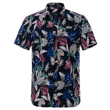 Load image into Gallery viewer, Dark Neon Hawaiian Cotton Short Sleeve Shirt
