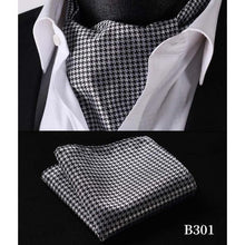 Load image into Gallery viewer, Dazzling Grey Silk  Ascot/Cravat Tie &amp; Handkerchief
