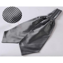 Load image into Gallery viewer, Dazzling Grey Silk  Ascot/Cravat Tie &amp; Handkerchief
