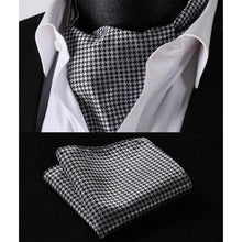 Load image into Gallery viewer, Dazzling Grey Silk  Ascot/Cravat Tie &amp; Handkerchief
