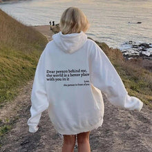 Load image into Gallery viewer, &#39;&#39;Dear Person Behind Me&#39;&#39; Plush Hoodie
