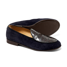 Load image into Gallery viewer, Men's Navy Croc Milano Loafer

