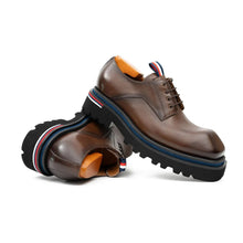 Load image into Gallery viewer, Derby Shoes Chunky 6cm heel boost Coffee
