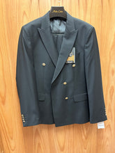 Load image into Gallery viewer, Moda Color Black Double Breasted Turkish Suit with Gold Buttons
