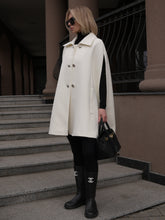Load image into Gallery viewer, Paris Cashmere Bland Cape in Ivory
