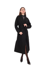 Load image into Gallery viewer, Cambridge Comfort Wraparound Wool Cashmere Coat in Black
