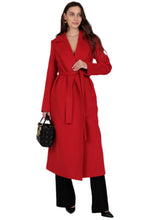 Load image into Gallery viewer, Astoria Classic Wraparound Wool Blend Overcoat in Red
