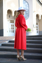 Load image into Gallery viewer, Band Collar Wool Blend Coat in Red
