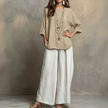 Load image into Gallery viewer, Women's Bohemian Loose Three-Quarter Sleeve Top Set
