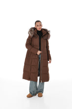 Load image into Gallery viewer, Genuine Silver Fox Fur Trim Down Coat
