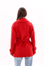 Load image into Gallery viewer, Karina Midi Cashmere Wool Blend Coat In Ruby

