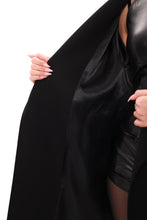 Load image into Gallery viewer, Cambridge Comfort Wraparound Wool Cashmere Coat in Black
