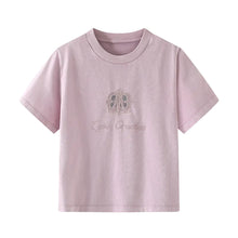 Load image into Gallery viewer, Cute Girl Printed Short Sleeve T-Shirt with Lace Collar - # GIAA23510018
