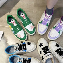 Load image into Gallery viewer, Contrast Star Round Toe Athletic Sneakers – Pastel Flat Shoes
