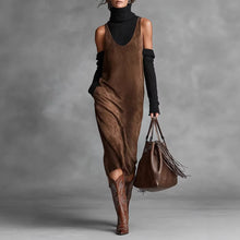 Load image into Gallery viewer, Women's Long Sleeve Shirt Dress | Elegant Straight-Cut Midi Dress for Work &amp; Travel

