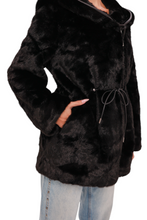 Load image into Gallery viewer, Mink-Effect Hooded Coat
