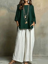 Load image into Gallery viewer, Women's Bohemian Loose Three-Quarter Sleeve Top Set
