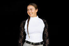 Load image into Gallery viewer, White/Black FULL lace Longsleeve
