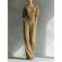 Load image into Gallery viewer, Women's V-Neck Slim Fit Straight Leg Jumpsuit
