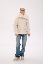 Load image into Gallery viewer, Genuine Polar Fox Fur Down Insulated Parka in Ivory
