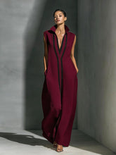 Load image into Gallery viewer, Women's V-Neck Color-Block Sleeveless A-Line Maxi Dress – 4 Colors XS–2XL
