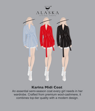 Load image into Gallery viewer, Karina Midi Belted Wool Cashmere Blend Overcoat in Sky Blue
