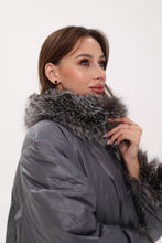 Load image into Gallery viewer, Reversible Genuine Silver Fox  Down Fill Coat
