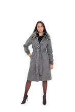 Load image into Gallery viewer, Karolina Genuine Silver Fox Wool Blend Coat
