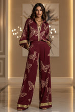 Load image into Gallery viewer, Women's Deep V-Neck Zipper Top &amp; Wide Leg Pants Two-Piece Set
