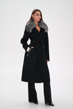 Load image into Gallery viewer, Saga®Furs Silver Fox Wool Alpaca Coat
