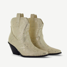 Load image into Gallery viewer, ISABEL: WESTERN BOOTIE - OFF-WHITE SNAKE

